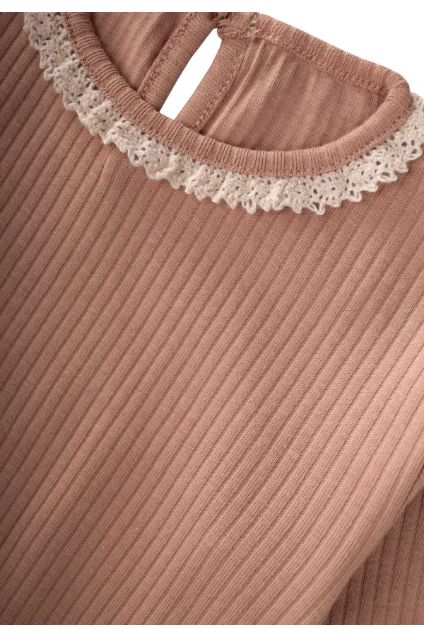 Lace Long-Sleeved Seasonal Set 0-3 Years A Coffee