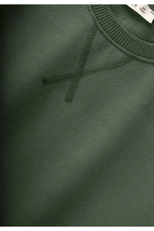 Basic Cardigan Detailed Sweatshirt Set for 3-8 Years Khaki Green