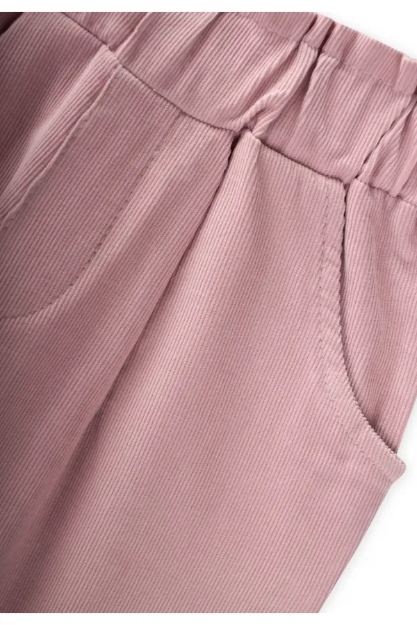 Kadife Boyfriend Pantolon 1-8 Yaş Leylak