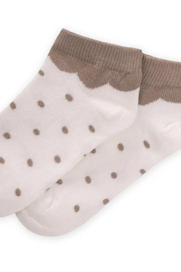 Polka Dot Children's Bootie Socks 5-12 Years Mink