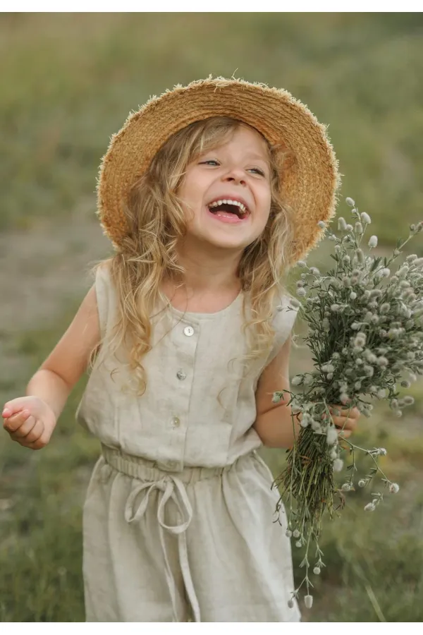 Sarh Linen Sleeveless Jumpsuit 2-6 Natural