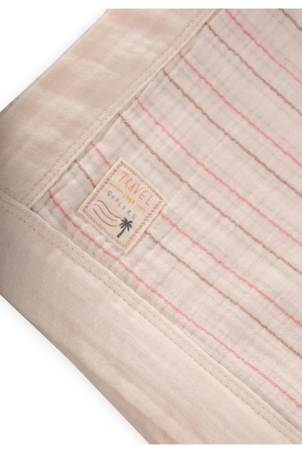 Couverture épaisse double couche à rayures, 85 x 90 cm