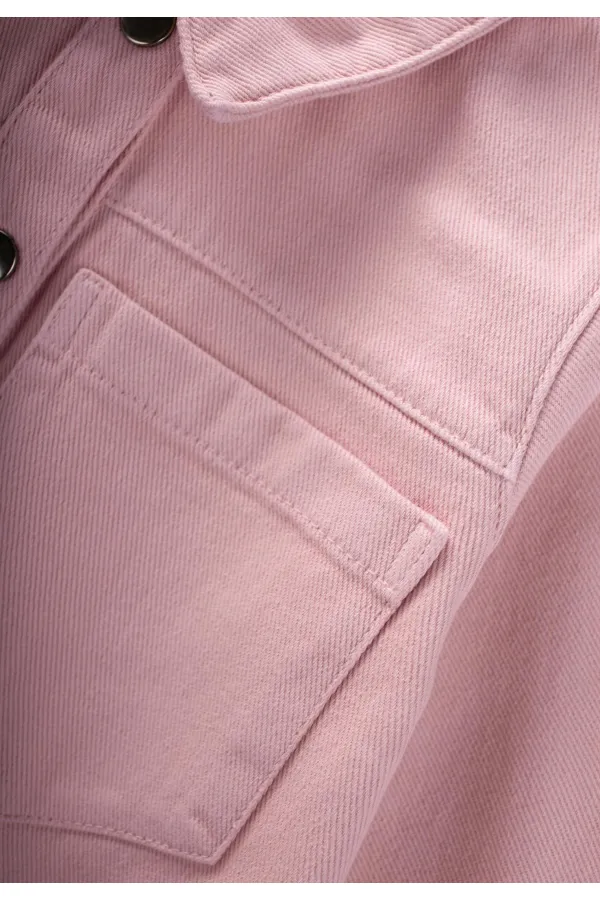 Robe en gabardine teinte rose pour enfants de 2 à 7 ans