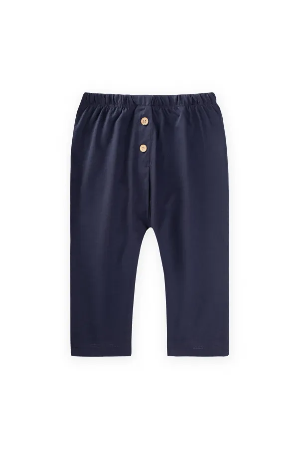 Faux Eggplant Pattern Baby Tracksuit 0-3 Years Navy Blue