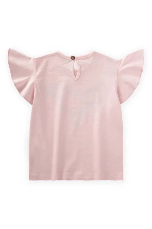 Okyanus Temalı T-Shırt 2-8 Yaş Pudra Pembe