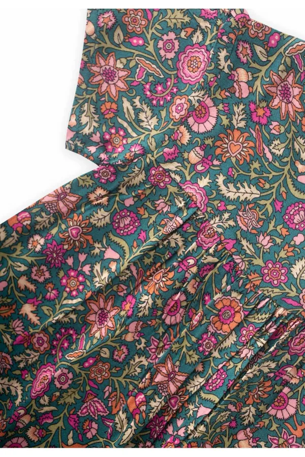 Robe fluide à motifs, 1 à 8 ans, verte