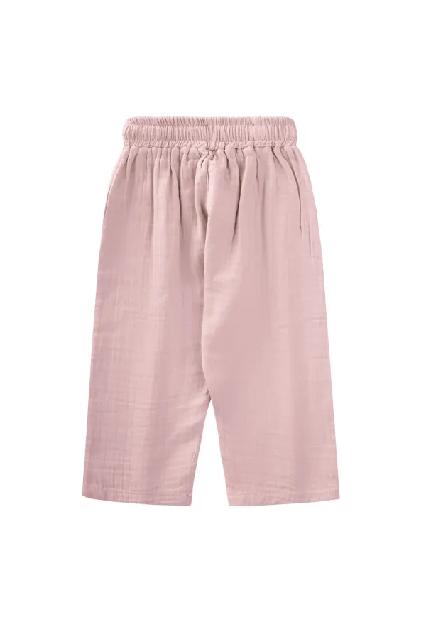 Culotte en mousseline pour enfants de 1 à 10 ans, rose poudré