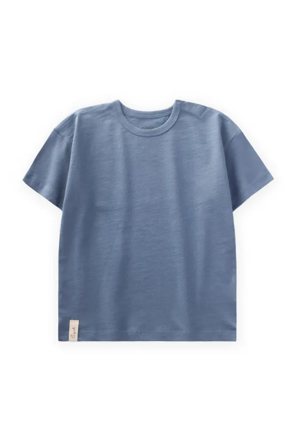 T-shirt basique pour bébé 0-3 ans bleu indigo