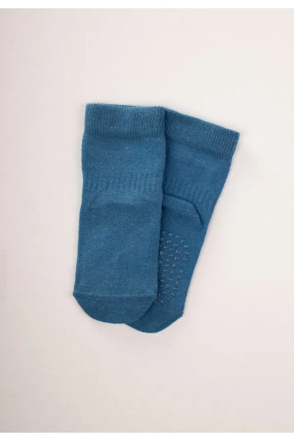 Chaussettes antidérapantes et pour ramper, bleu indigo