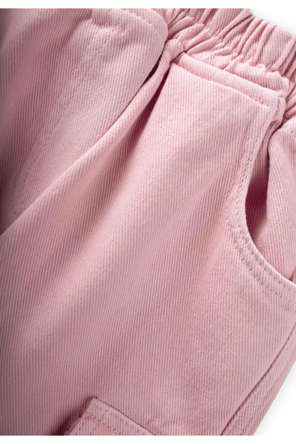 Gabardin Kargo Pantolon 2-7 Yaş Pembe