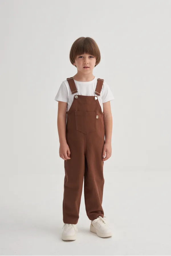 Gabardin Salopet 2-7 Yaş Kahve