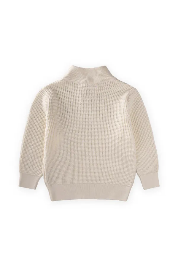 Pull Selanik Knitwear à fermeture éclair, 2-11 ans, écru