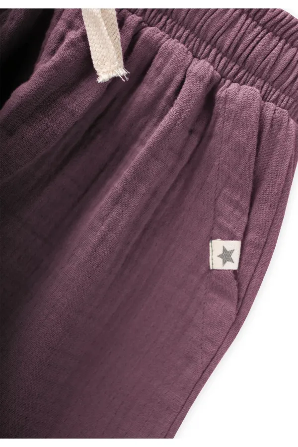 Müslin Pantolon 1-10 Yaş Mürdüm