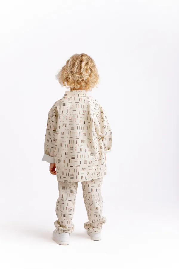 Veste en gabardine rayée pour enfants de 2 à 7 ans, rayures écrues