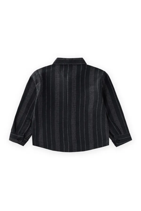Çizgili Mevsimlik Oduncu Gömlek 2-10 Yaş Antrasit