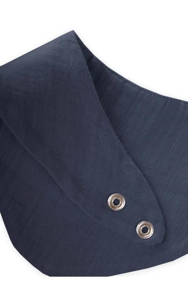 Üçgen Arkadan bağlamalı Müslin Mama Önlüğü Lacivert