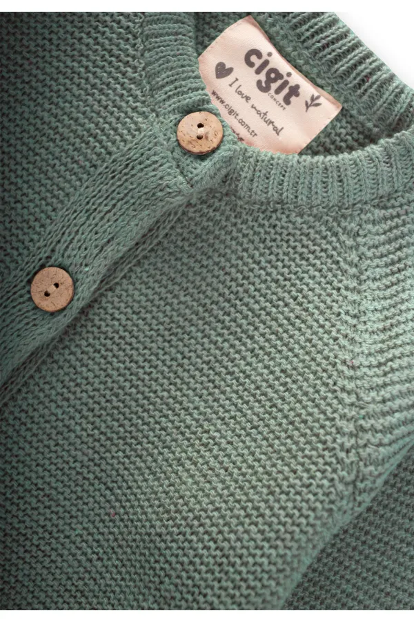 Links Knitted Cardigan, Years 1-8, Khaki Green