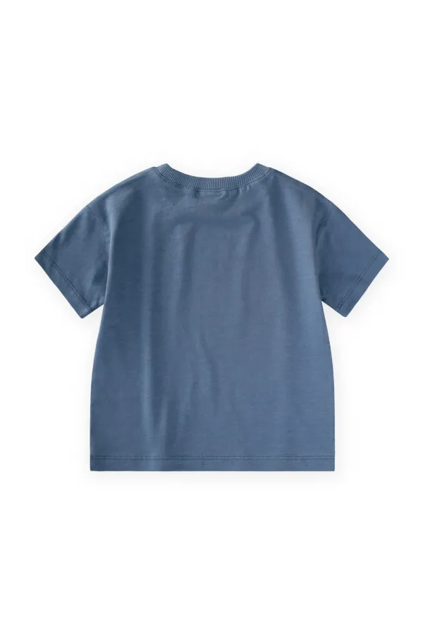 Slogan Printed T-Shirt, Ages 2-10, Indigo Blue