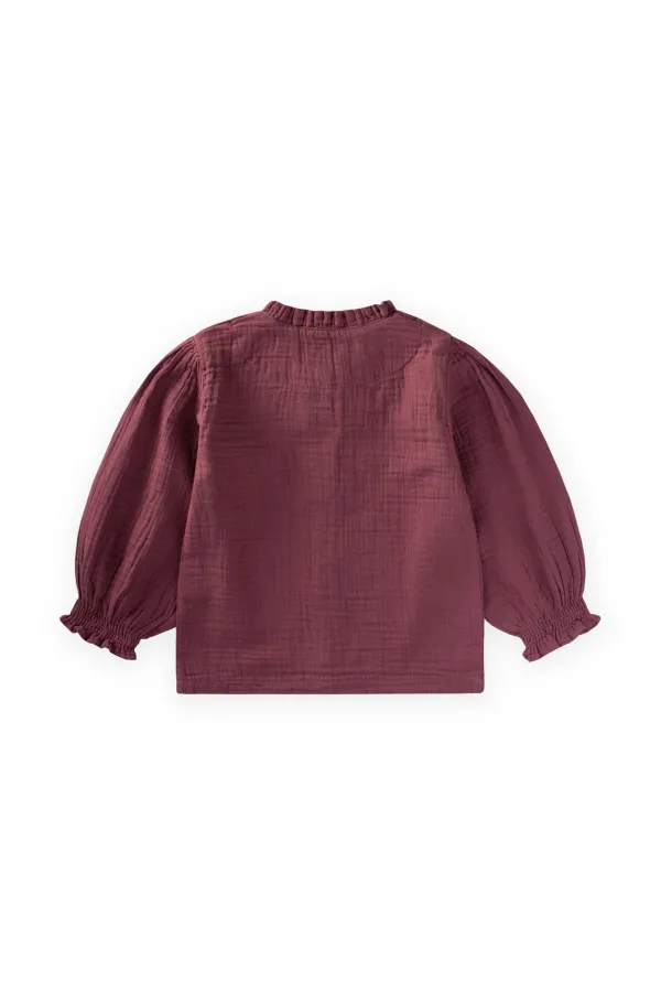 Chemise en mousseline biologique pour enfants de 2 à 10 ans, couleur prune