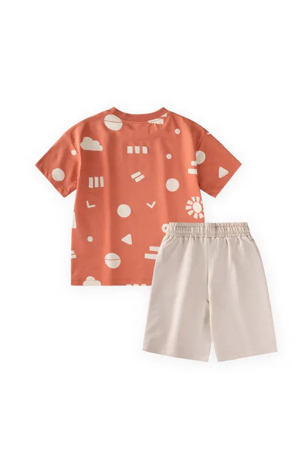 Patterned Capri T-Shirt Set, Ages 2-12, Orange