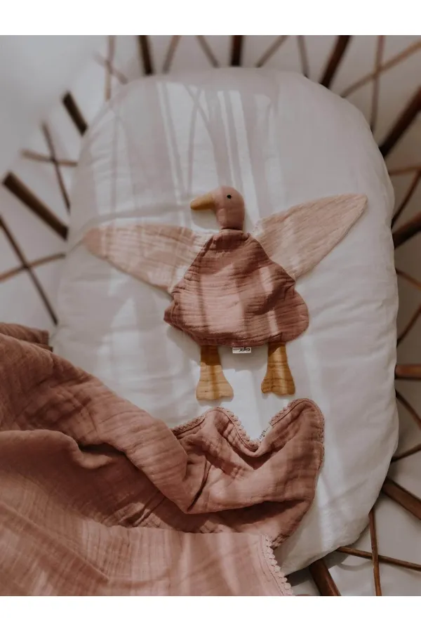 Duck Muslin Sleeping Companion (Washed) 35x35 cm Powder-Copper