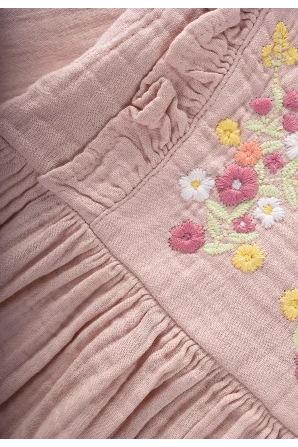 Elbise 1-10 Yaş Pudra Pembe