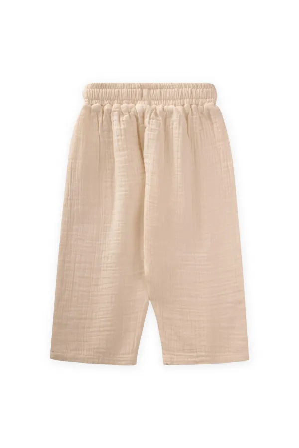 Pantalon en mousseline beige 1-10 ans