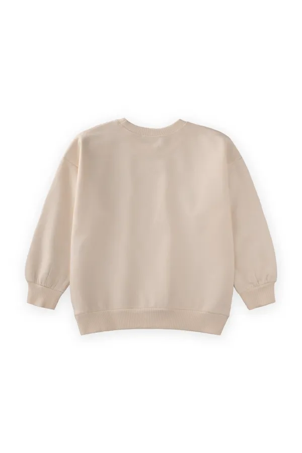 Sequined Sweatshirt 2-10 Years Ecru