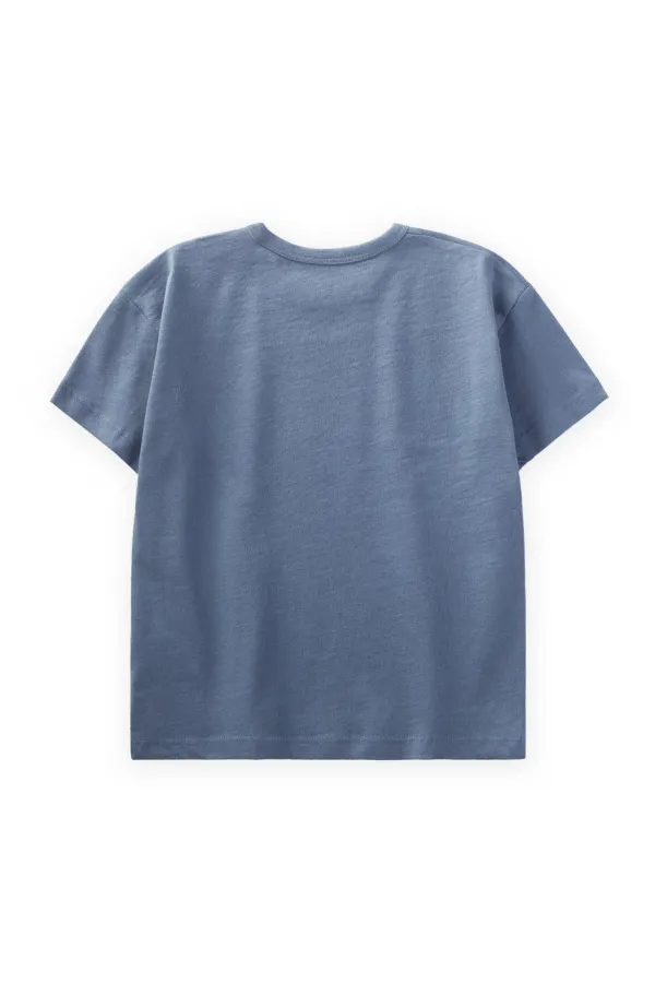 T-shirt basique pour bébé 0-3 ans bleu indigo