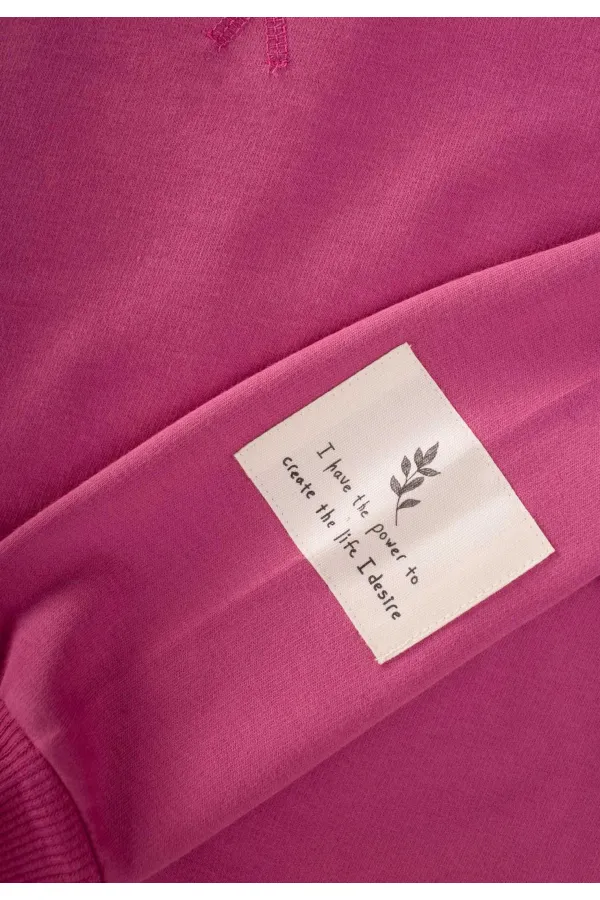 Kadife Taytlı Sweatshirt Takım 2-10 Yaş Fuşya