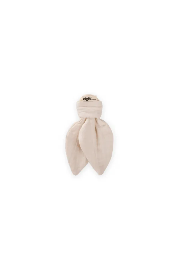 Wooden Muslin Fabric Teething Toy, Natural