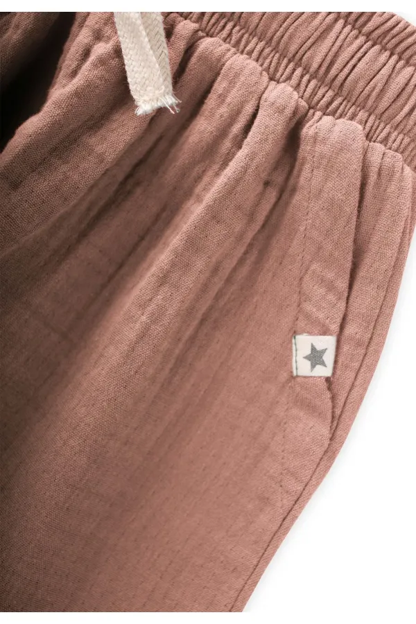 Müslin Pantolon 1-7 Yaş Açık Kahve