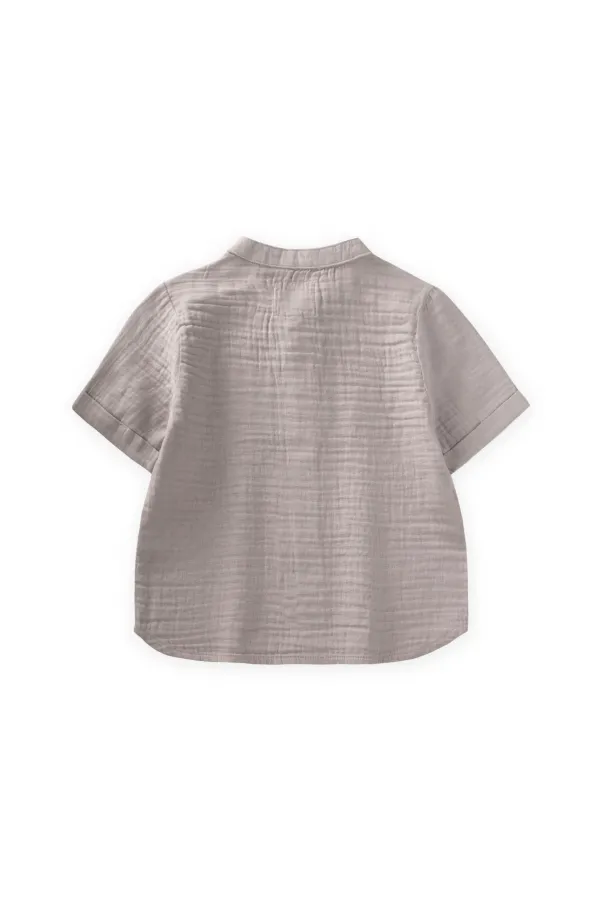 Müslin Gömlek 2-10 Yaş Gri