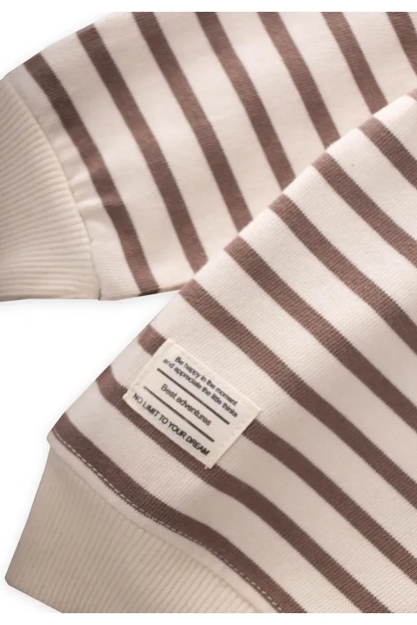 Striped Cardigan for 2-10 Years Old, Mink