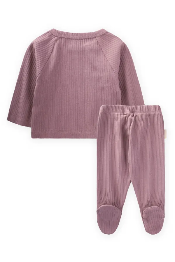 Ensemble à cordon et pieds 0-9 mois Lilas