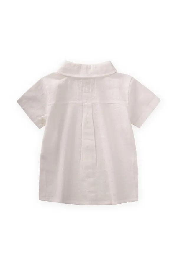 Chemise à carreaux écru, 2-10 ans