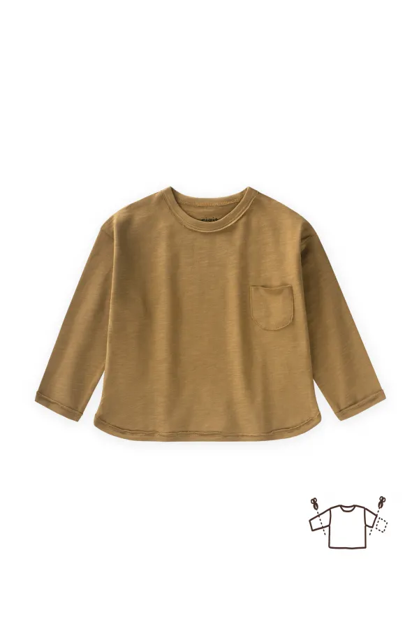 T-shirt saisonnier à manches longues pour enfants de 1 à 7 ans (olive)