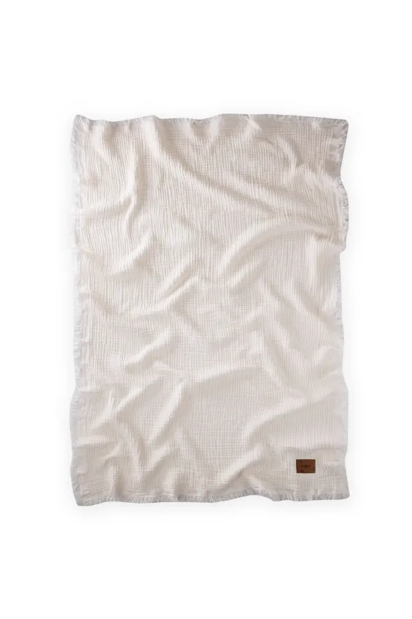 Four-Layer Muslin Bedspread 200x220 cm Ecru