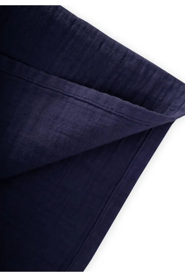 Tissu mousseline biologique 50x50 cm bleu marine