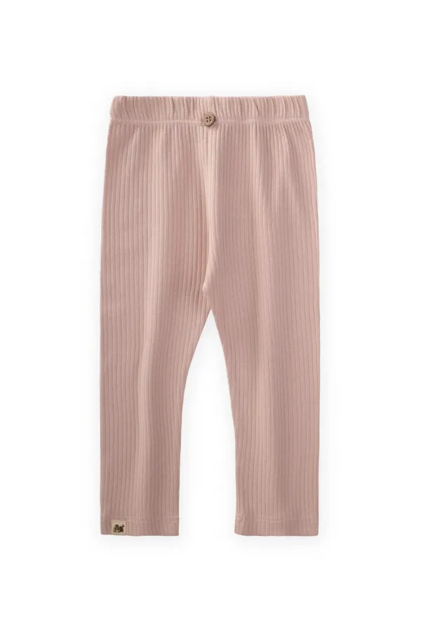Collants côtelés rose poudré 0-5 ans