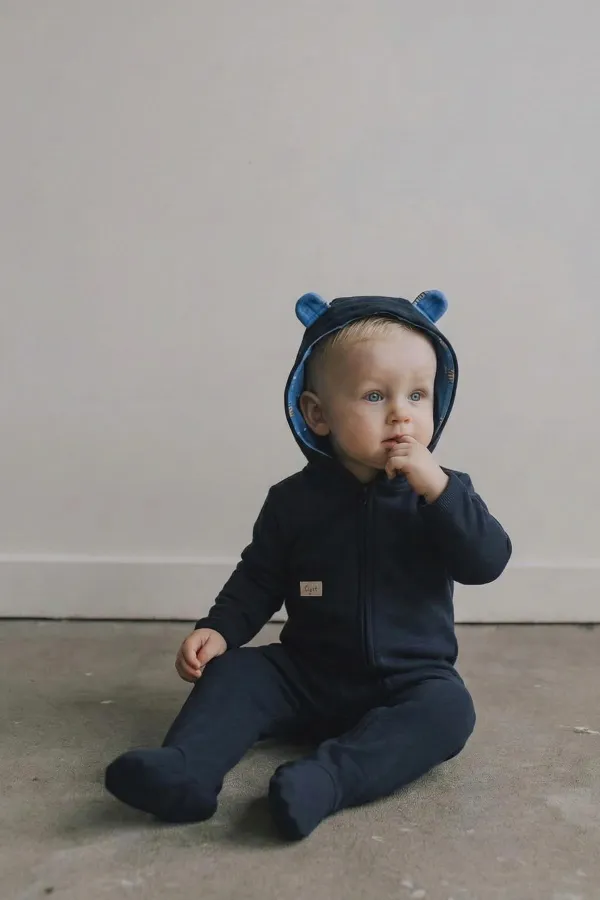 Salopette zippée 0-3 ans anthracite