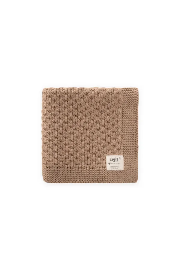 Couverture tricotée Piti Piti 80x100 cm Vison