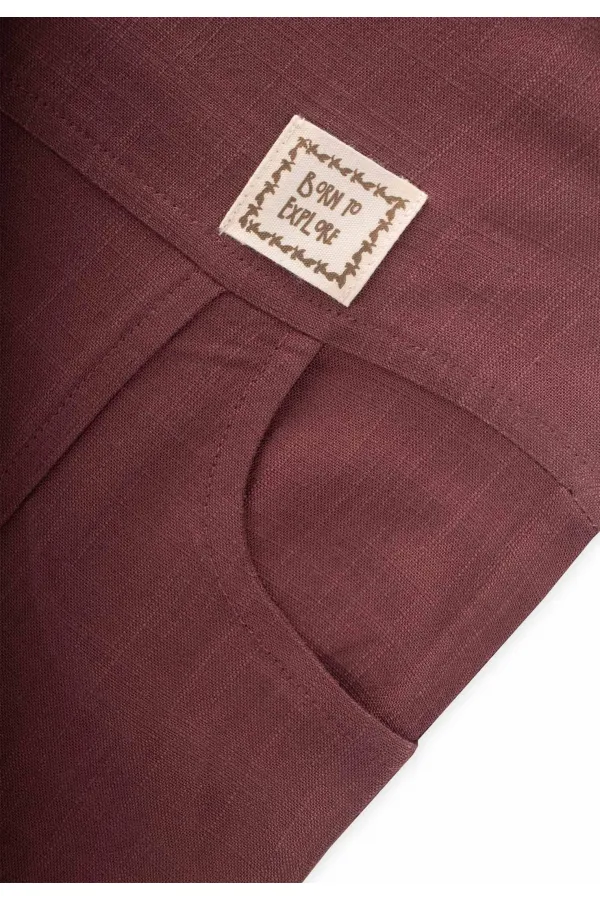 Bol Paça Keten Salopet 2-7 Yaş Mürdüm