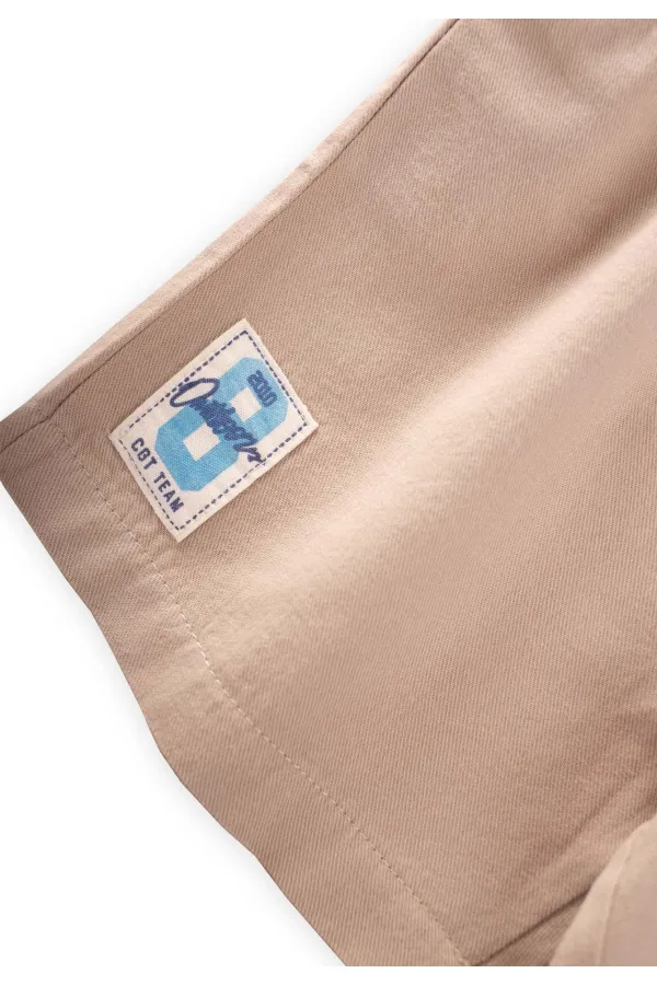 Label Detailed Flannel Capri 1-7 Years Mink