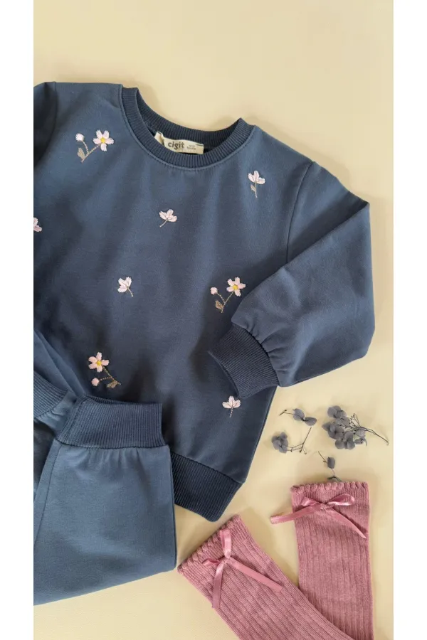 Ensemble sweat-shirt bleu marine pour enfant de 1 à 7 ans