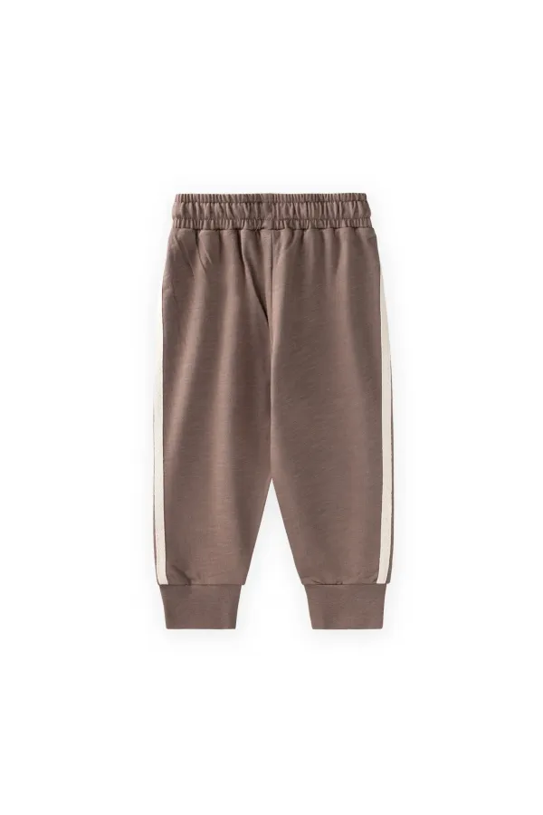 Şerit Detaylı Eşofman 1-10 Yaş Vizon