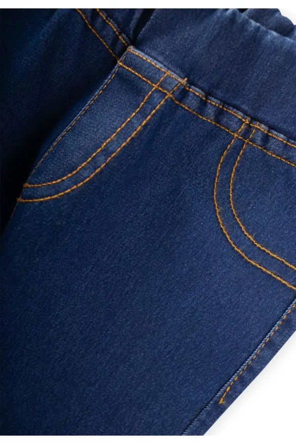 Sahte Cepli Tayt Pantolon 1-7 Yaş Mavi