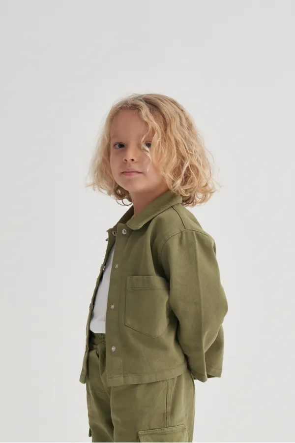 Gabardin Ceket 2-7 Yaş Olive