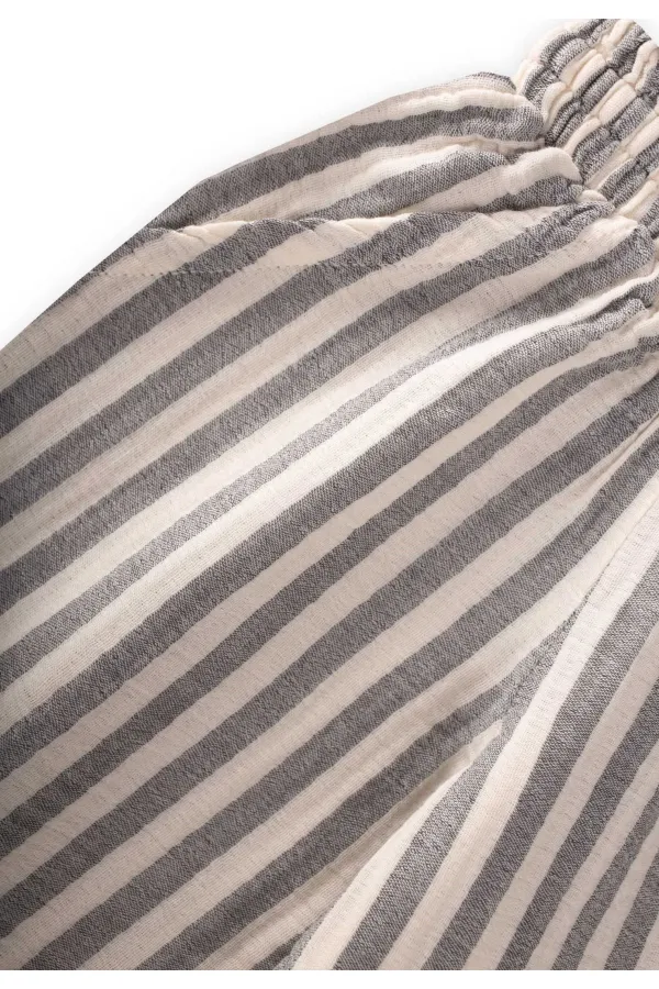 Müslin Pantolon 1-10 Yaş Antrasit Kalın Çizgili