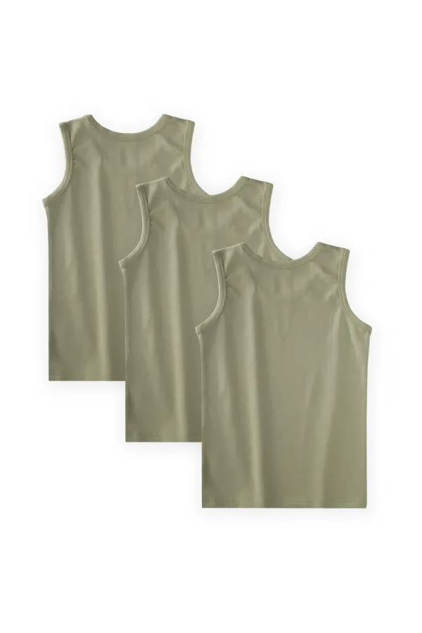 Ensemble débardeur à triple bretelle large, vert, 2-9 ans